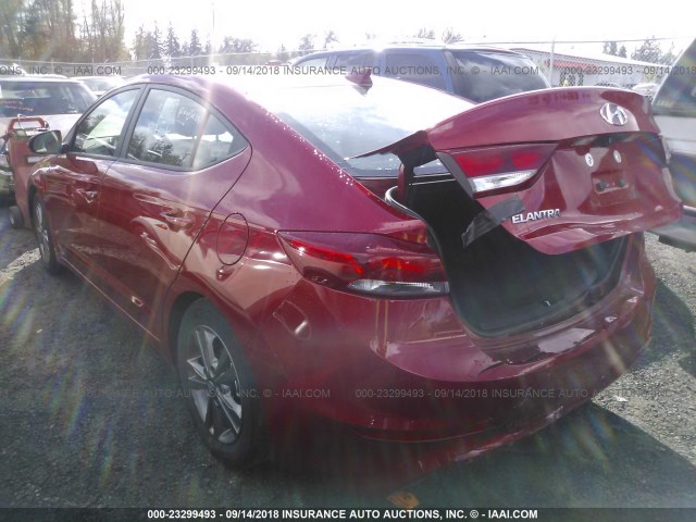 5NPD84LF4JH327085 - 2018 HYUNDAI ELANTRA SEL/VALUE/LIMITED RED photo 3