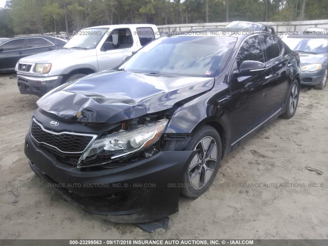 KNAGM4AD9C5033384 - 2012 KIA OPTIMA HYBRID BLACK photo 2