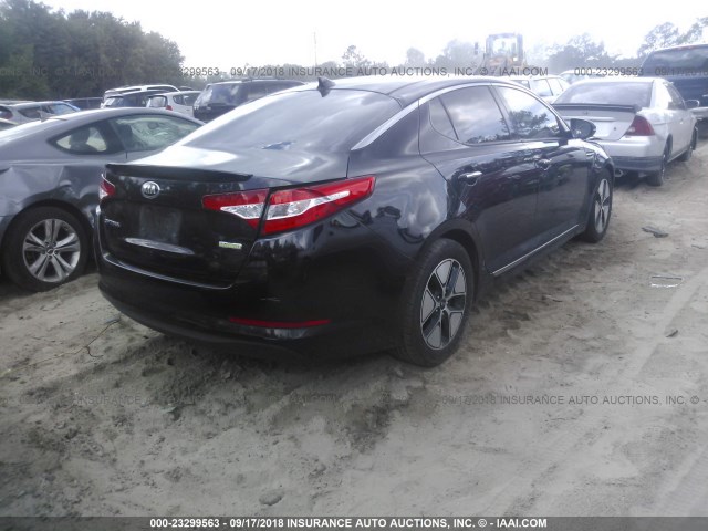 KNAGM4AD9C5033384 - 2012 KIA OPTIMA HYBRID BLACK photo 4