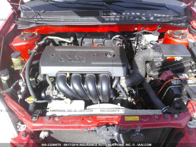 2T1KR32E75C392013 - 2005 TOYOTA COROLLA MATRIX XR RED photo 10