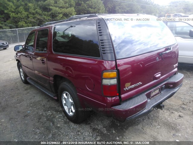 1GKFK66U54J253207 - 2004 GMC YUKON XL DENALI BURGUNDY photo 3