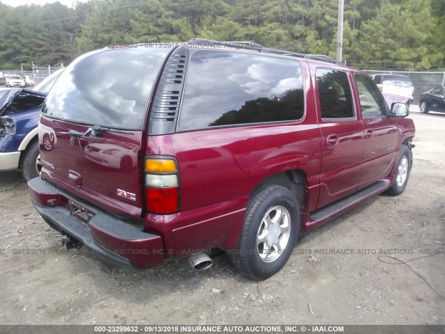 1GKFK66U54J253207 - 2004 GMC YUKON XL DENALI BURGUNDY photo 4