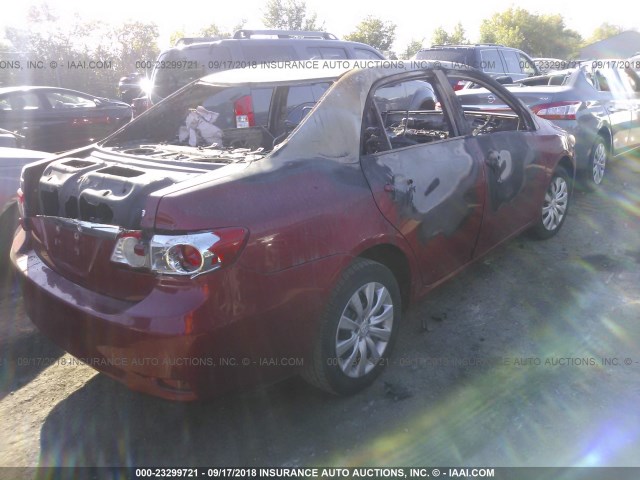 5YFBU4EE6DP158010 - 2013 TOYOTA COROLLA S/LE RED photo 4