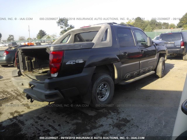 3GNGK22G64G169141 - 2004 CHEVROLET AVALANCHE K2500 BLACK photo 4