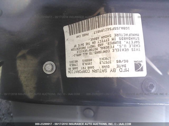 1G8AJ55F56Z104817 - 2006 SATURN ION LEVEL 2 蓝色 照片 9