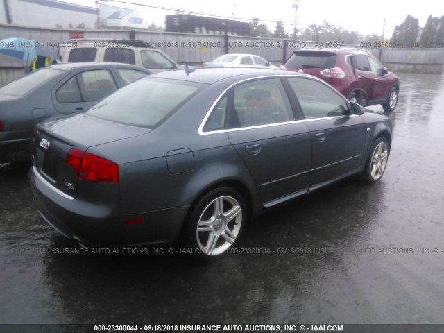 WAUDF78E38A100816 - 2008 AUDI A4 2.0T QUATTRO GRAY photo 4