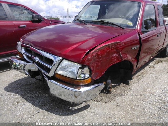 1FTYR14VXXPC07842 - 1999 FORD RANGER SUPER CAB MAROON photo 6