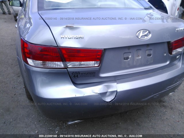 5NPEU46F56H025467 - 2006 HYUNDAI SONATA GLS/LX GRAY photo 6