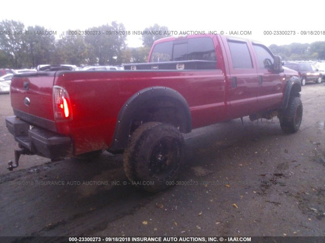 1FTSW31R48EA34933 - 2008 FORD F350 SRW SUPER DUTY RED photo 4