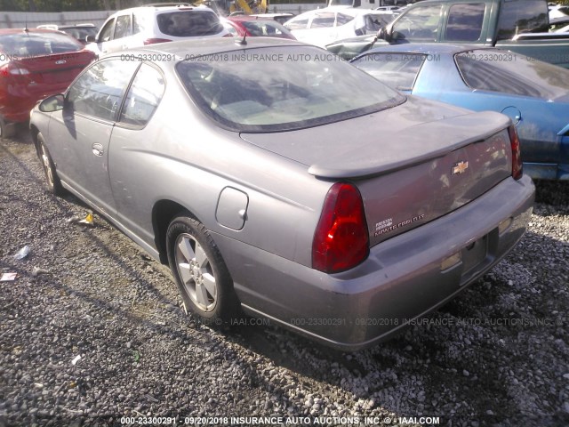 2G1WM16K669206623 - 2006 CHEVROLET MONTE CARLO LT GRAY photo 3