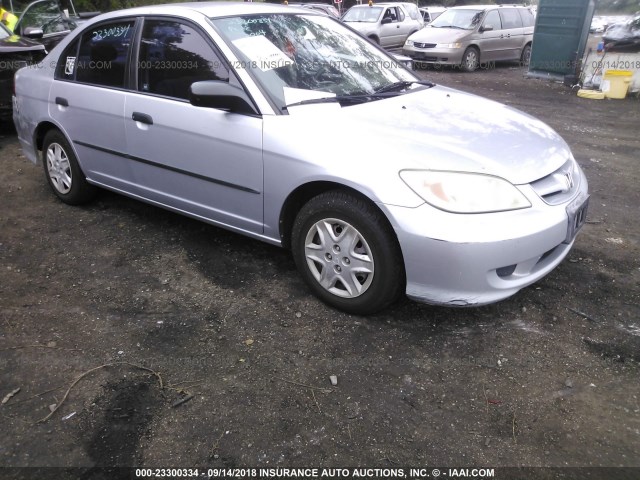 1HGES16374L001823 - 2004 HONDA CIVIC DX VP SILVER photo 1