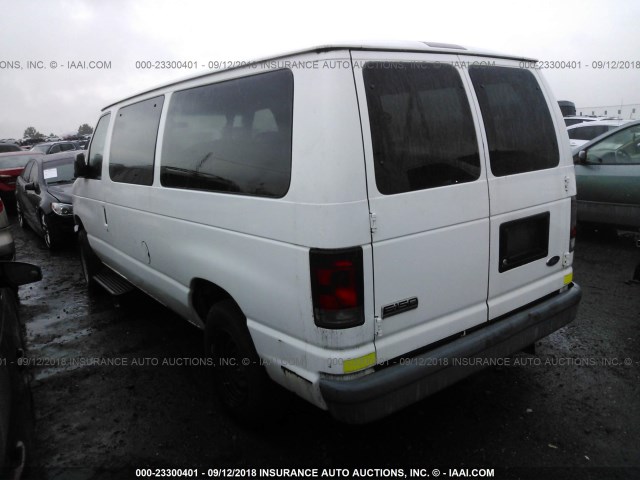 1FMNE11W18DA63737 - 2008 FORD ECONOLINE E150 WAGON WHITE photo 3