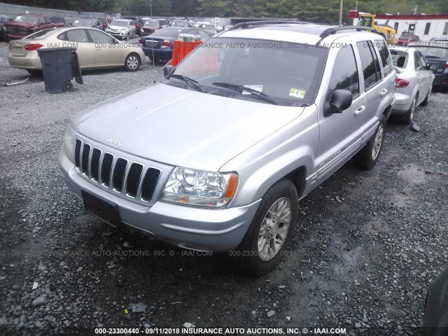 1J4GW58S72C276560 - 2002 JEEP GRAND CHEROKEE LIMITED SILVER photo 2