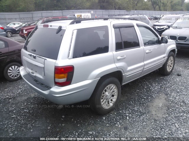 1J4GW58S72C276560 - 2002 JEEP GRAND CHEROKEE LIMITED SILVER photo 4