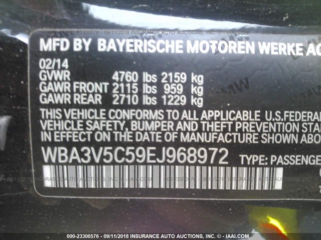 WBA3V5C59EJ968972 - 2014 BMW 428 I BLACK photo 9