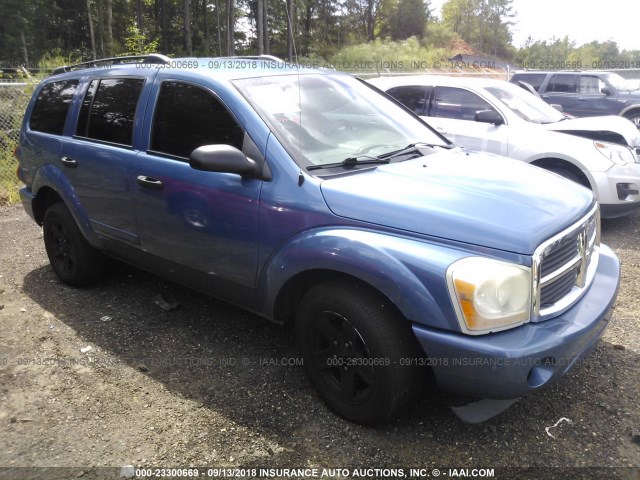 1D4HD48N45F511507 - 2005 DODGE DURANGO SLT BLUE photo 1