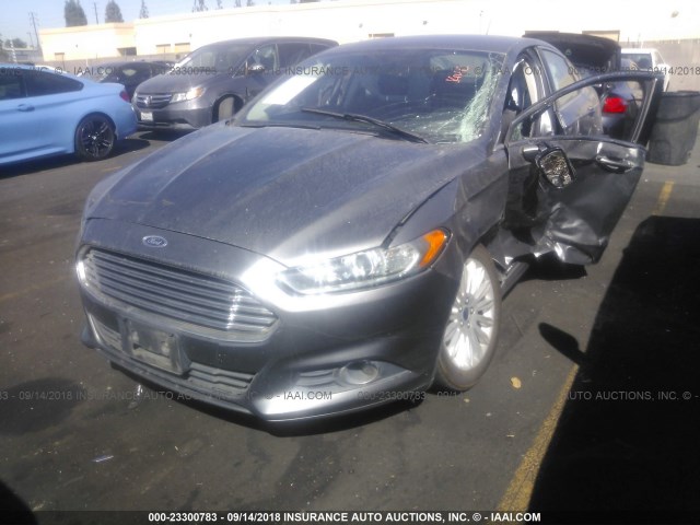 3FA6P0LU4ER103567 - 2014 FORD FUSION SE HYBRID GRAY photo 2