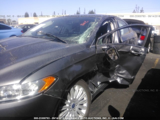 3FA6P0LU4ER103567 - 2014 FORD FUSION SE HYBRID GRAY photo 6