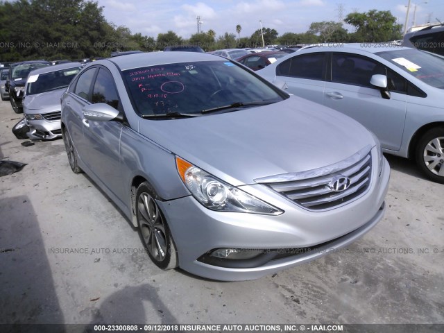 5NPEC4AC0EH843641 - 2014 HYUNDAI SONATA SE/LIMITED SILVER photo 1