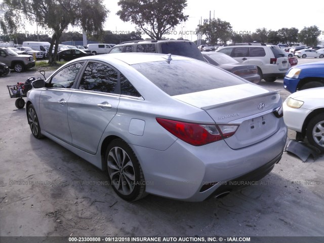 5NPEC4AC0EH843641 - 2014 HYUNDAI SONATA SE/LIMITED SILVER photo 3