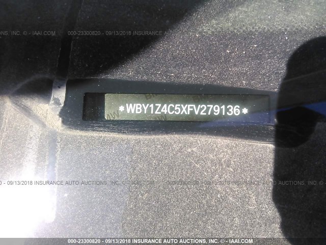 WBY1Z4C5XFV279136 - 2015 BMW I3 REX WHITE photo 9