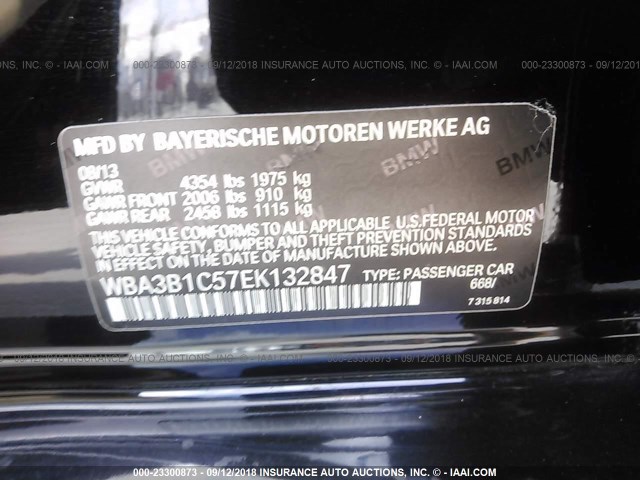 WBA3B1C57EK132847 - 2014 BMW 320 I BLACK photo 9