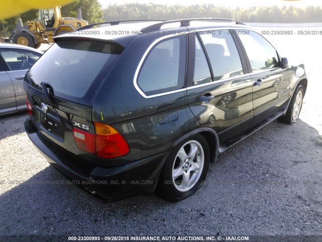 WBAFB3346YLH01866 - 2000 BMW X5 4.4I GREEN photo 4
