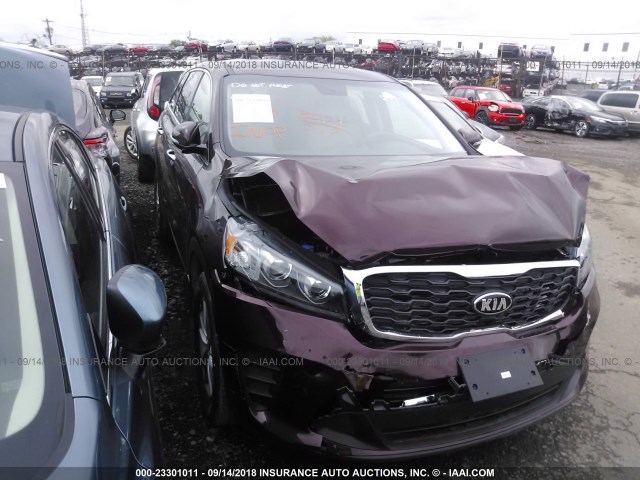 5XYPGDA59KG487966 - 2019 KIA SORENTO LX/L MAROON photo 1