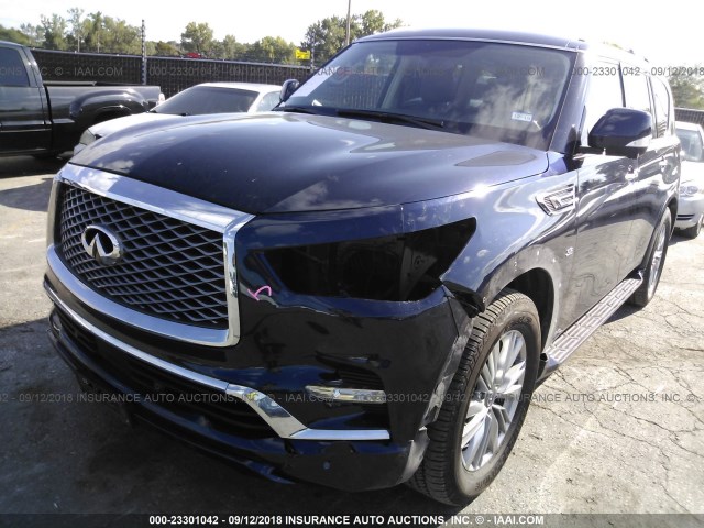 JN8AZ2NF0J9661421 - 2018 INFINITI QX80 SIGNATURE BLUE photo 2