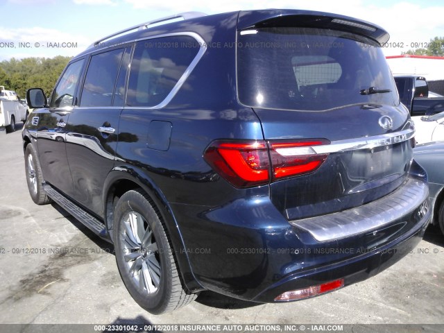 JN8AZ2NF0J9661421 - 2018 INFINITI QX80 SIGNATURE BLUE photo 3