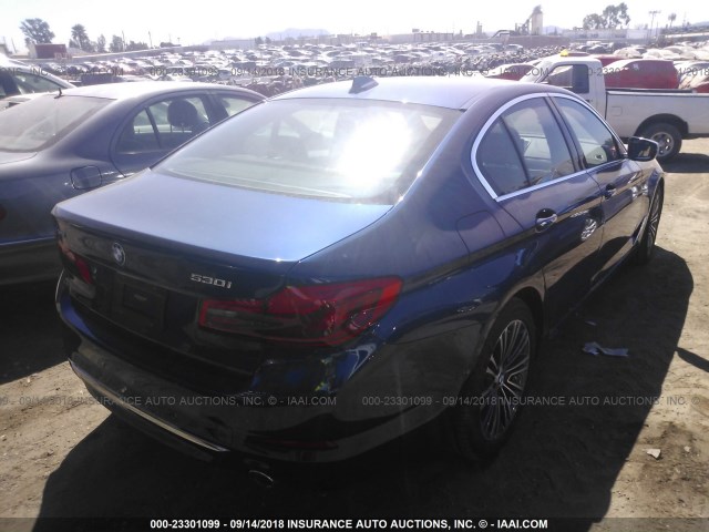 WBAJA7C54JWA73789 - 2018 BMW 530 XI BLUE photo 4