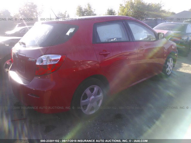 2T1KU4EE2CC903639 - 2012 TOYOTA COROLLA MATRIX  RED photo 4
