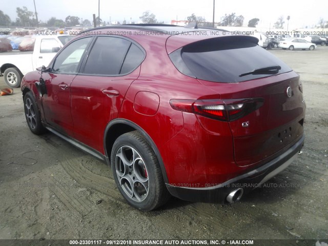 ZASFAKNN7J7B92198 - 2018 ALFA ROMEO STELVIO TI SPORT RED photo 3