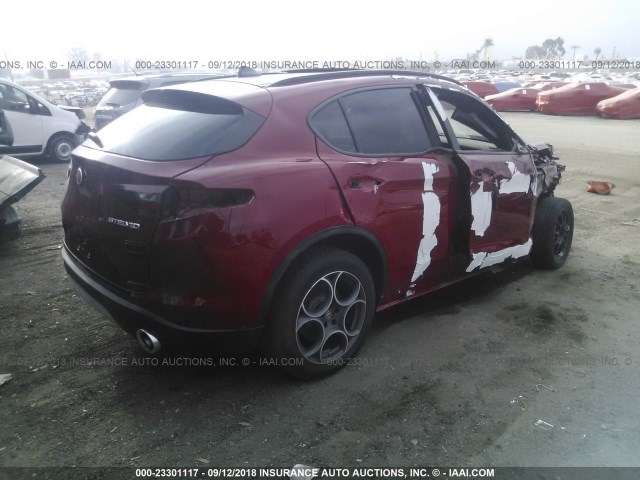 ZASFAKNN7J7B92198 - 2018 ALFA ROMEO STELVIO TI SPORT RED photo 4