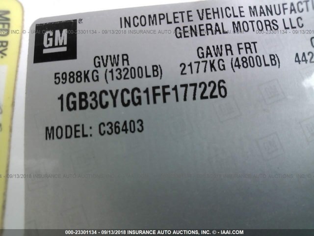 1GB3CYCG1FF177226 - 2015 CHEVROLET SILVERADO C3500 WHITE photo 9