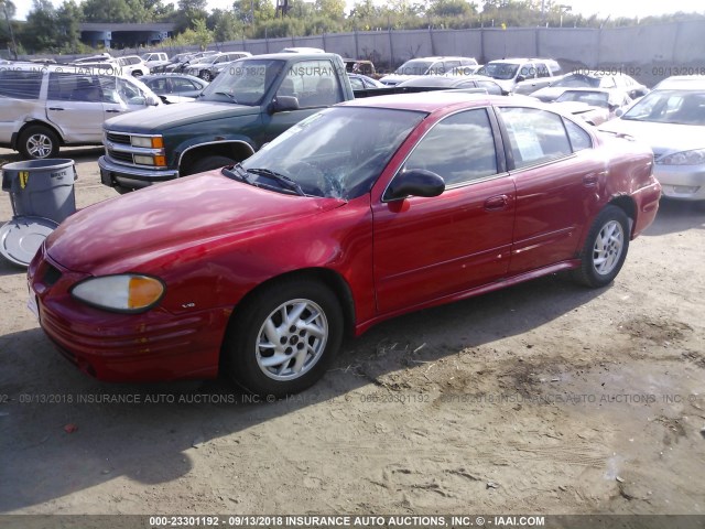 1G2NF52EX4M510823 - 2004 PONTIAC GRAND AM SE1 RED photo 2