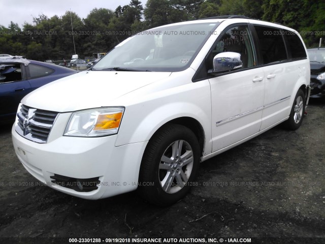 2D8HN54X28R696176 - 2008 DODGE GRAND CARAVAN SXT WHITE photo 2