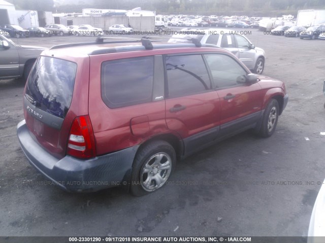 JF1SG63683H711514 - 2003 SUBARU FORESTER 2.5X RED photo 4
