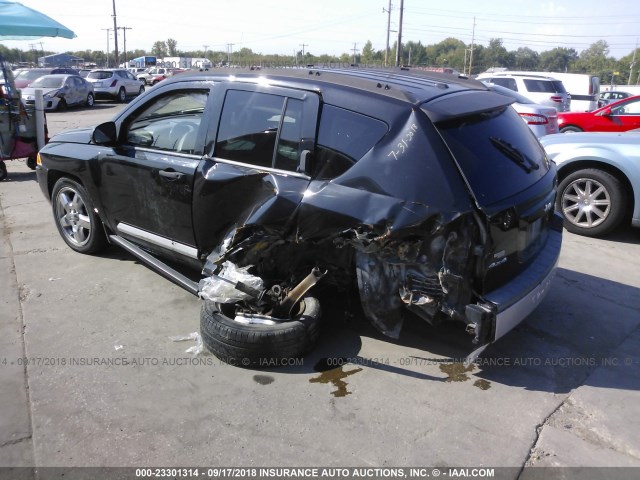 1J8FF57W88D525711 - 2008 JEEP COMPASS LIMITED BLACK photo 3