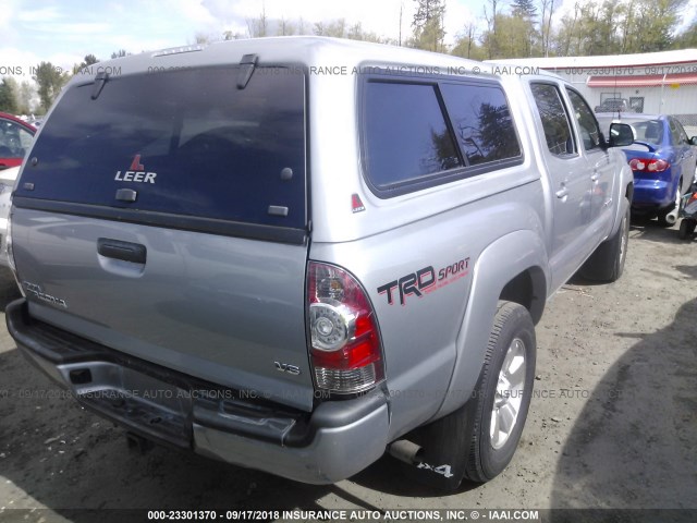 3TMLU4EN6FM205373 - 2015 TOYOTA TACOMA DOUBLE CAB/TRD PRO SILVER photo 4