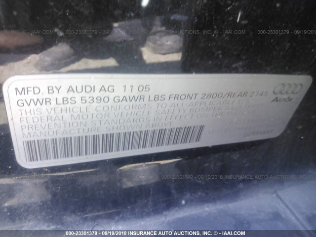 WAUEL74F86N101445 - 2006 AUDI A6 S-LINE 4.2 QUATTRO BLACK photo 9