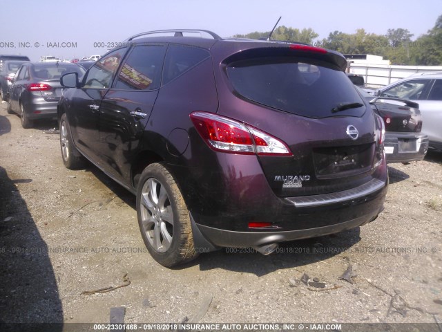 JN8AZ1MUXEW402257 - 2014 NISSAN Murano S/SL/SV/LE MAROON photo 3