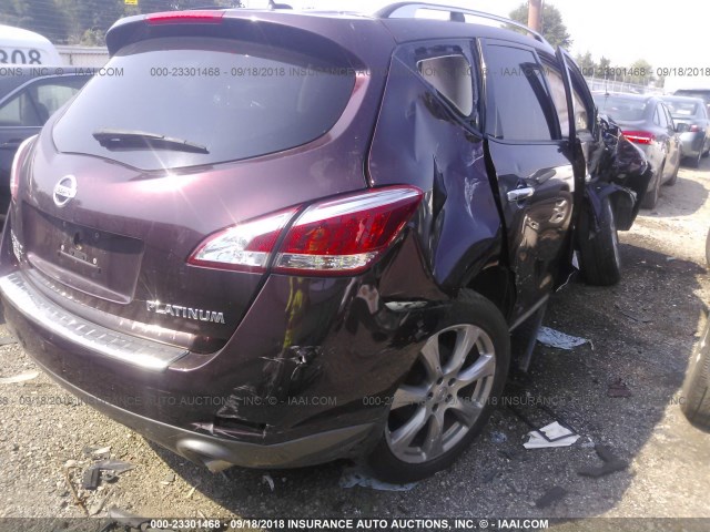 JN8AZ1MUXEW402257 - 2014 NISSAN Murano S/SL/SV/LE MAROON photo 4