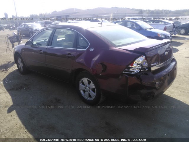 2G1WT58K689276374 - 2008 CHEVROLET IMPALA LT MAROON photo 3