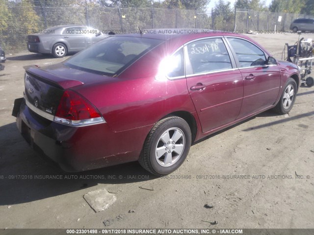 2G1WT58K689276374 - 2008 CHEVROLET IMPALA LT MAROON photo 4