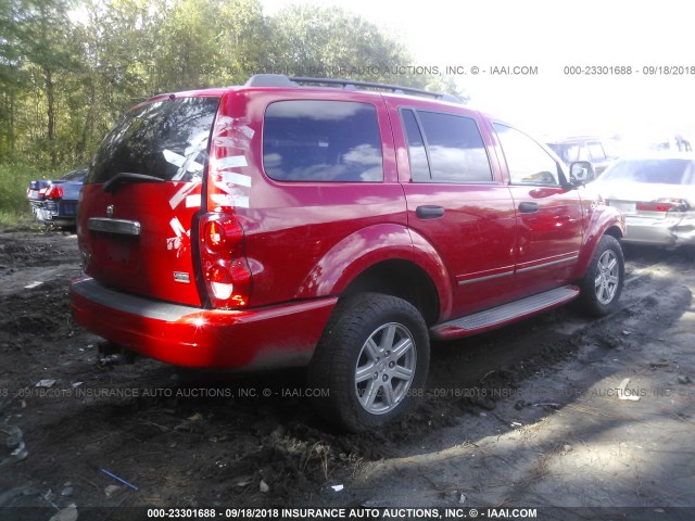 1D4HD58D54F136285 - 2004 DODGE DURANGO LIMITED RED photo 4