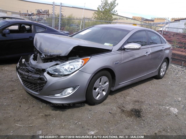 KMHEC4A49BA003283 - 2011 HYUNDAI SONATA HYBRID SILVER photo 2