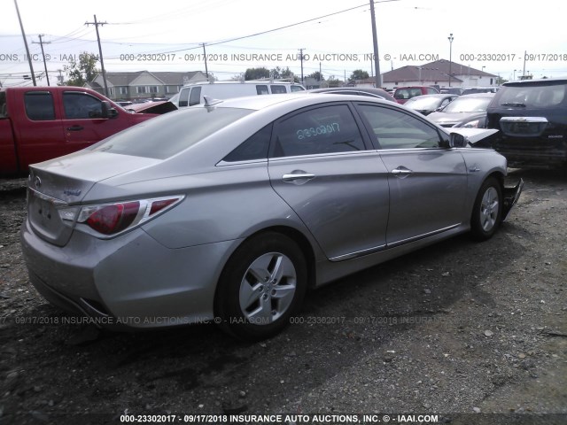 KMHEC4A49BA003283 - 2011 HYUNDAI SONATA HYBRID SILVER photo 4