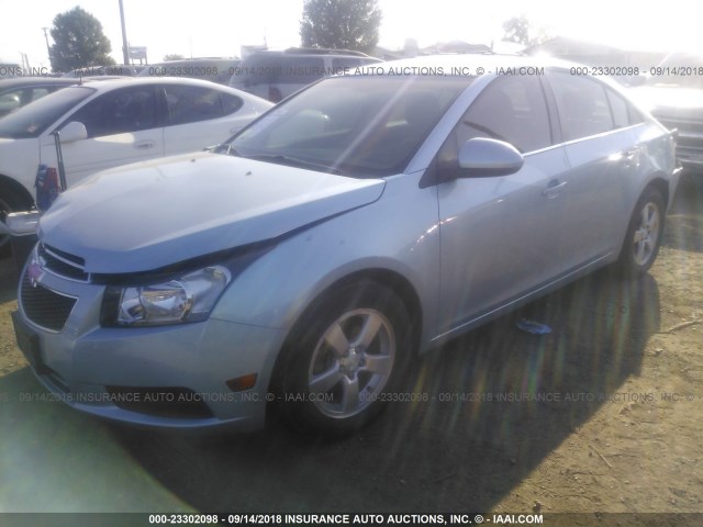 1G1PF5SC5C7317715 - 2012 CHEVROLET CRUZE LT Light Blue photo 2