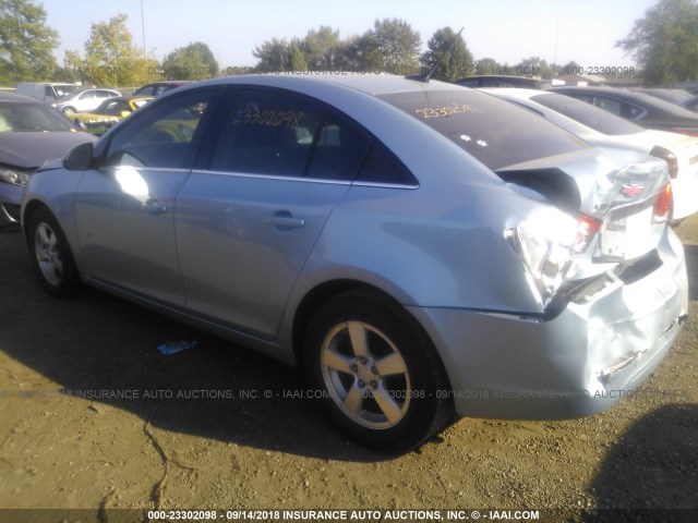 1G1PF5SC5C7317715 - 2012 CHEVROLET CRUZE LT Light Blue photo 3